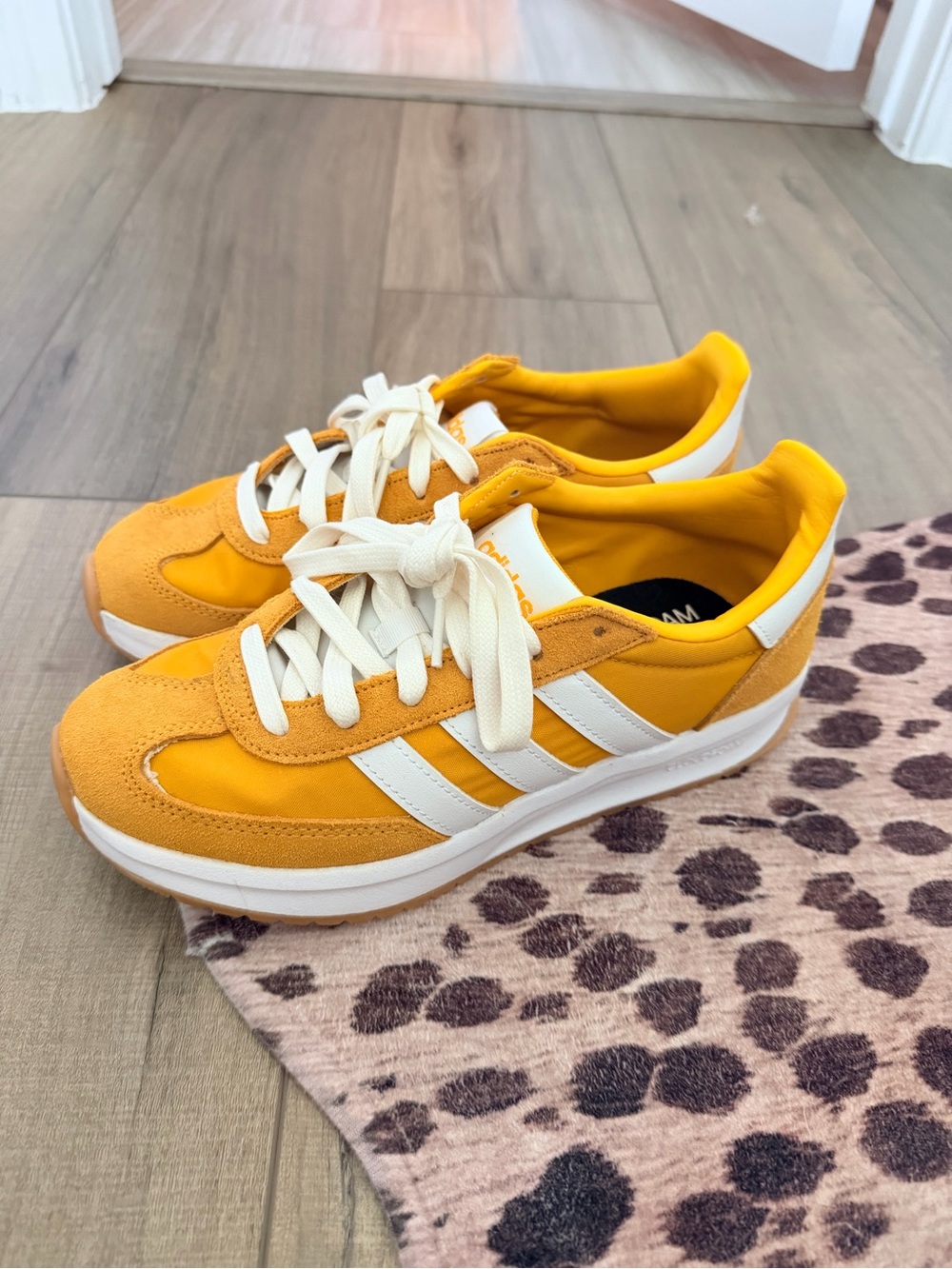 adidas yellow and White Women's vintage/Retro style sneakers
